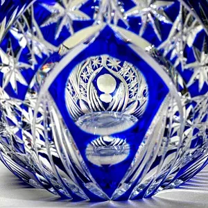 Большая Винтажная Ваза - Конфетница «Ладья» Цветной Хрусталь, JOSKA BODENMAIS Германия -60 гг.