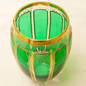 Коллекционная Ваза для Цветов «Зелёный Изумруд», Хрусталь ERNST WITTIG, Германия середина ХХ века.