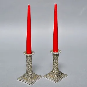 Антикварные Парные Подсвечники на одну свечу, Silverplate, SHEFFIELD Англия начало ХХ века. 