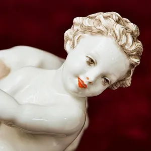 Антикварная Фарфоровая Статуэтка «ПУТТИ И СОБАКА БОРЗАЯ», ROSENTHAL Германия - 1934 год.