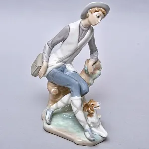 Коллекционная Фарфоровая статуэтка «Мальчик с собакой. Юный пастух», Lladro Испания.