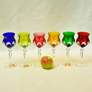 «МЭРИЛИН» - Шесть Бокалов из Цветного Хрусталя, NACHTMANN Германия, 60 -е годы ХХ века.