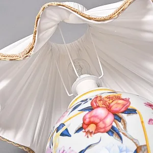 Настольная Электрическая Лампа - Светильник «Цветущий Гранат» Фарфор PORCELAIN DE PARIS, Франция.