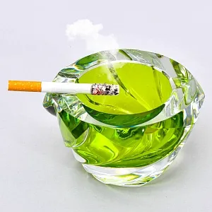 Фигурная Хрустальная Пепельница «Изумрудная Капля» Хрусталь VAL SAINT LAMBERT Бельгия.