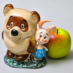 Авторская Коллекционная Фарфоровая Статуэтка «Винни - Пух и Пятачок», Россия.