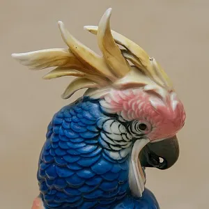 Фарфоровая статуэтка Птица - «Попугай - Какаду» Н -28 см., Карл Энс / Karl Ens,  Германия, 50-е гг.