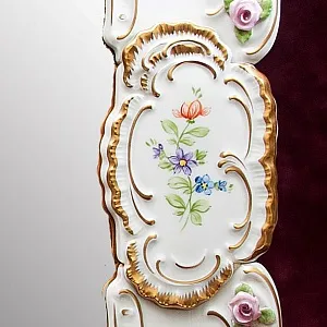 Настенное Фарфоровое Зеркало 37,5 см. х 36 см. LINDNER Kups Bavaria, Германия 60гг.