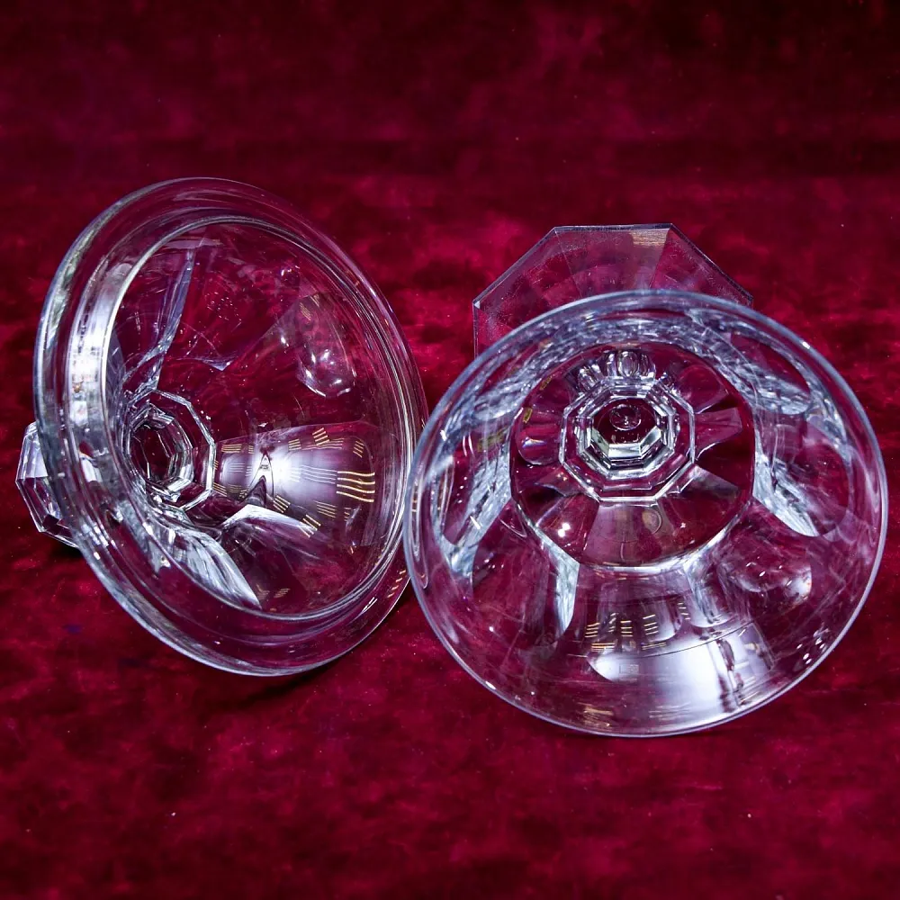 Хрустальная Ваза - Конфетница с крышкой на ножке, VAL SAINT LAMBERT Бельгия.