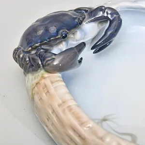 Коллекционное Фарфоровое Блюдо для морепродуктов «КРАБ», Royal Copenhagen Дания, 1966 год.