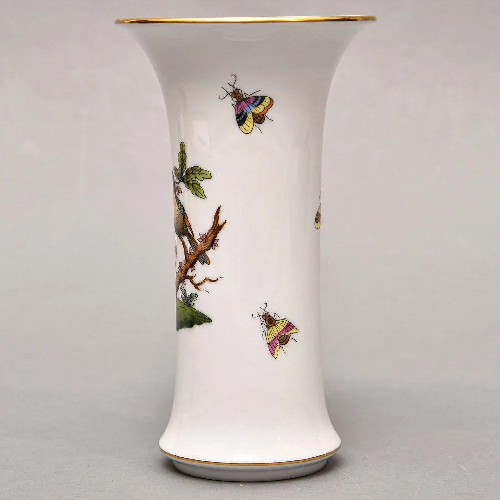 Небольшая Коллекционная Ваза для цветов «ROTHSHILD BIRDS», Фарфор Herend Венгрия.