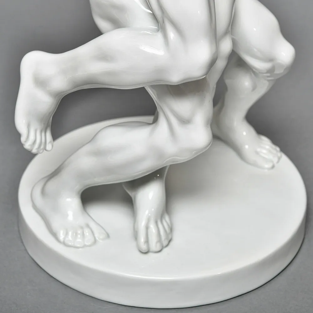 Редкость! Большая Фарфоровая статуэтка «Cпортсмены. БОРЦЫ», HEREND Венгрия, середина ХХ века.