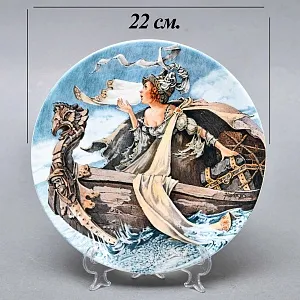 Коллекционная тарелка «Кентерберийские истории. Принцесса Констанца», Фарфор The Longton Crown Англия.