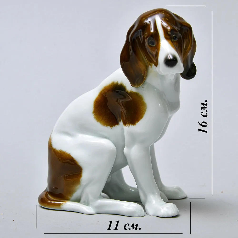 Антикварная Фарфоровая статуэтка «Грустный Спаниель», Karl Ens Германия, первая половина ХХ века.