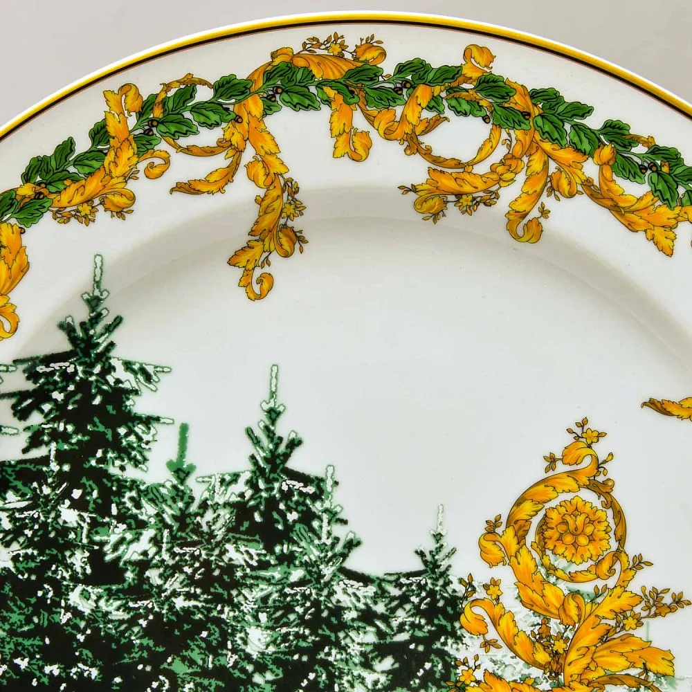«Рождество Зимняя ночь» - Коллекционная Фарфоровая Тарелка - Блюдо, VERSACE, Rosenthal Германия.