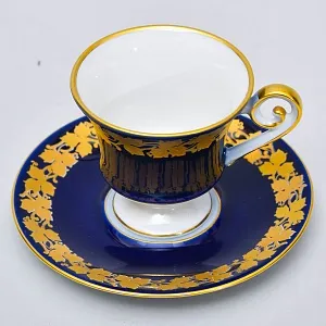 Коллекционная Фарфоровая Кофейная Пара «Золотые листья», KAISER Германия.