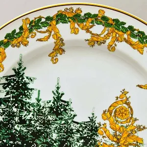 «Рождество Зимняя ночь» - Коллекционная Фарфоровая Тарелка - Блюдо, VERSACE, Rosenthal Германия.