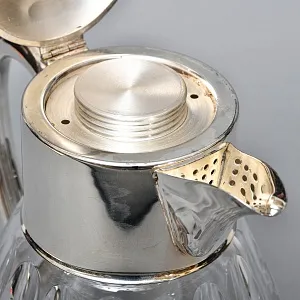 Винтажный Хрустальный  Графин - Кувшин на 3 литра с Колбой для льда, Silverplated Германия. 