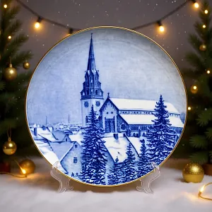 Коллекционная Фарфоровая Тарелка - Блюдо «Городской Собор зимой», Hutschenreuther Германия - 1979 год. 