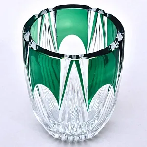 Редкая!!! Коллекционная Хрустальная Ваза изумрудного цвета, VAL SAINT LAMBERT, Бельгия.