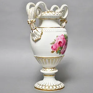 Редкость! Большая Фарфоровая ваза «Розовый куст», MEISSEN / МЕЙСЕН Германия, начало ХХ века.