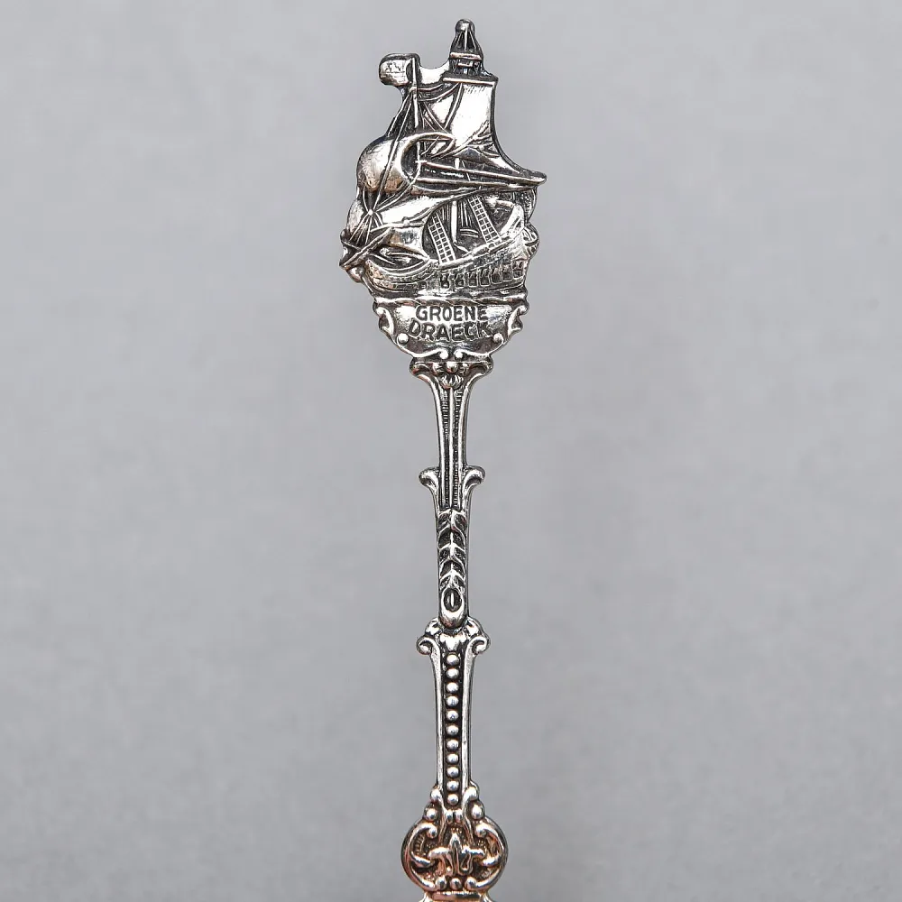 Сервировочный Набор Коллекционных  Десертных Ложек «Парусные Корабли», Silverplate Германия.