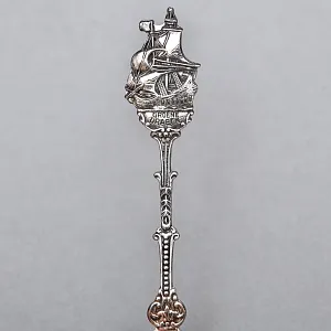 Сервировочный Набор Коллекционных  Десертных Ложек «Парусные Корабли», Silverplate Германия.