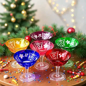 Редкость! Набор Хрустальных Фужеров для Мартини или Шампанского серия «Виноград», NACHTMANN Германия 60 гг. 