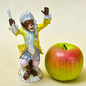 Редкая! Коллекционая Фарфоровая Статуэтка «Обезьяна - Дирижер» Scheibe-Alsbach Германия 50 гг.