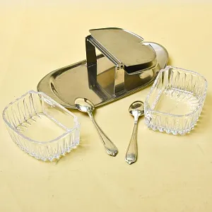 Набор для специй или соусов с двумя отделениями, TISCHFEIN Германия, 70 -е годы ХХ века.