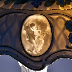 Редкость! Фарфоровая Настольная Электрическая Лампа «ХОРОВОД», Литофания, PLAUE Германия.