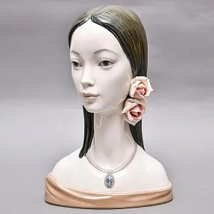  Коллекционная Фарфоровая статуэтка - Бюст «Голова девушки. МАЙЯ», Lladro / Лядро Испания.