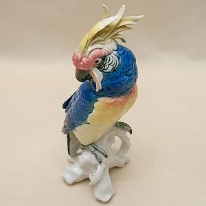 Фарфоровая статуэтка Птица - «Попугай - Какаду» Н -28 см., Карл Энс / Karl Ens,  Германия, 50-е гг.