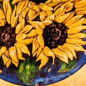 Коллекционная Тарелка «Подсолнухи» Фарфор, Hutschenreuther, Германия -1997 год.