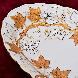 Коллекционное Блюдо - Тарелка - Сухарница «Виноградная Лоза», Фарфор MEISSEN Германия.