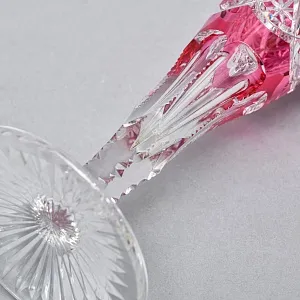 Небольшая Хрустальная Ваза - Бокал Розового цвета, VAL SAINT LAMBERT Бельгия.