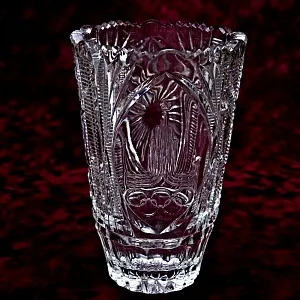 Хрустальная Ваза для цветов «Олимпиада - 80», Н -21 см., СССР - 1980 год.