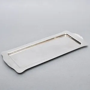 Винтажный Прямоугольный Металлический Поднос - Подставка, Silverplate Англия.