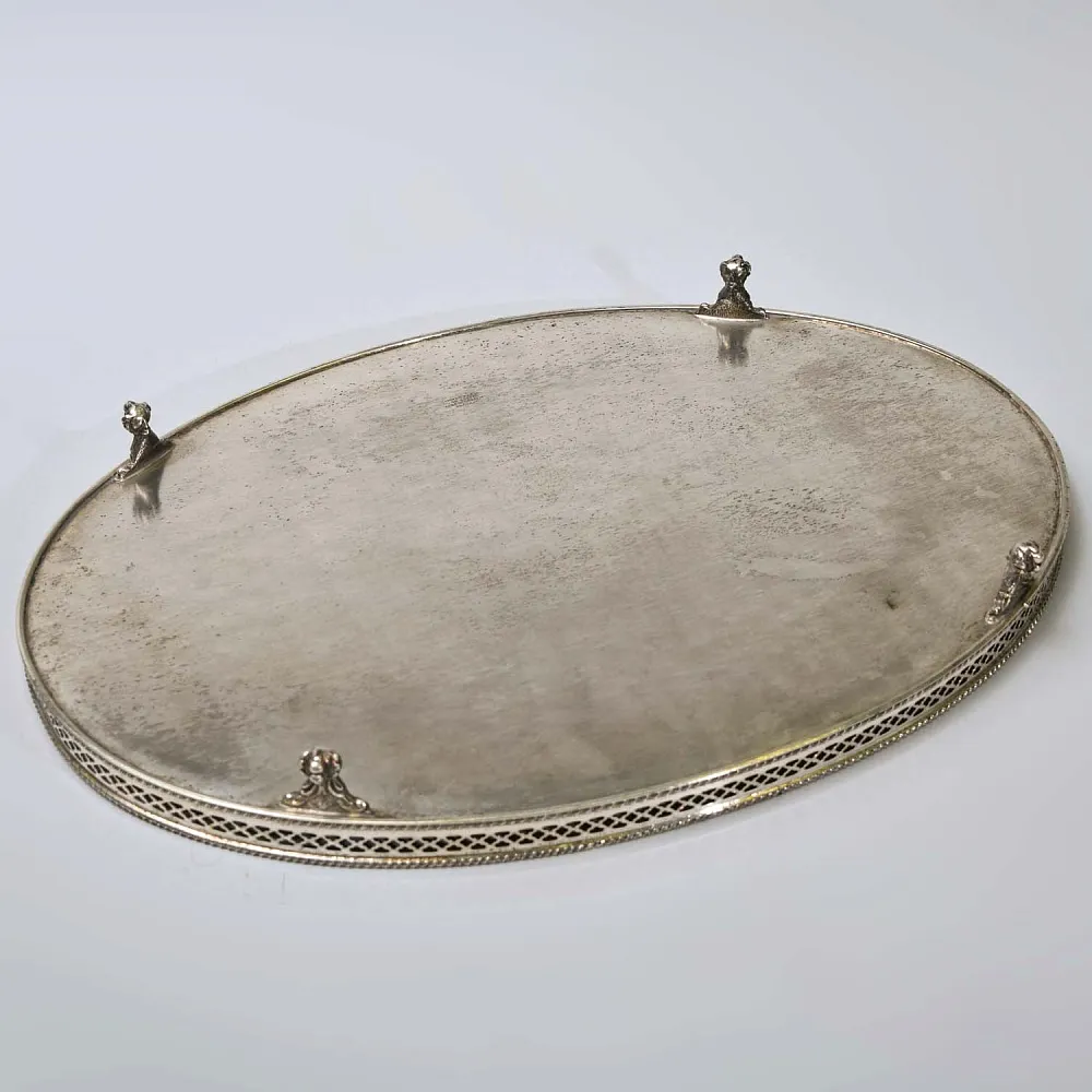 Винтажный Овальный Поднос с бортиком, Silverplated, SHEFFIELD Англия.