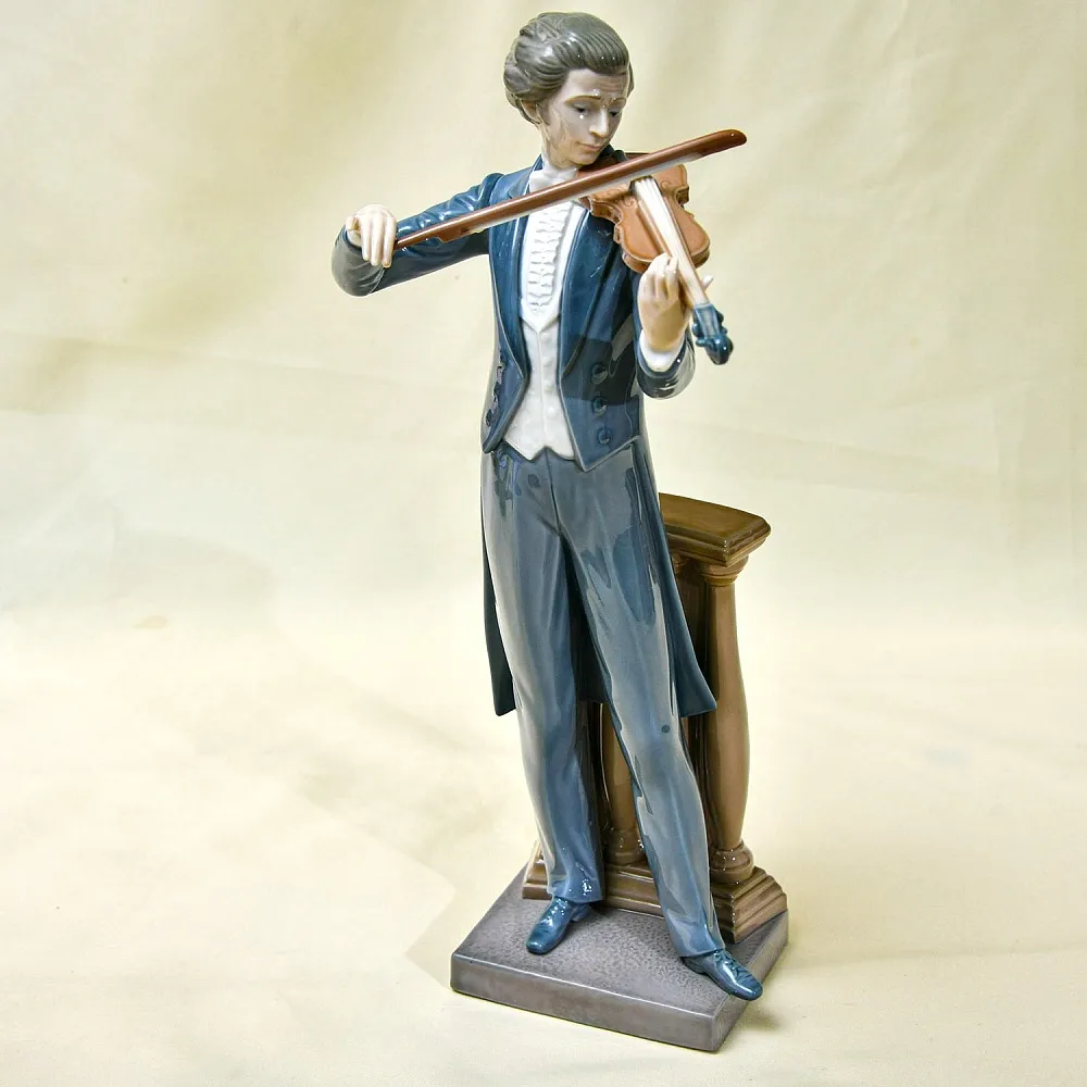 РЕДКОСТЬ! Большая Коллекционная Фарфоровая статуэтка «Музыкант - Скрипач» Lladro, Испания - 1985 год.