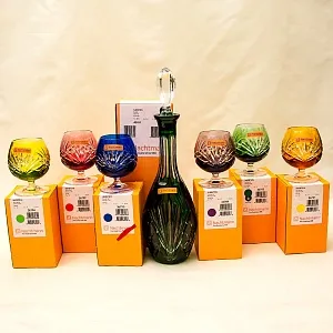 Набор для коньяка Графин и 6-ть Бокалов серия «NIERSTEIN» Цветной Хрусталь, NACHTMANN Германия.