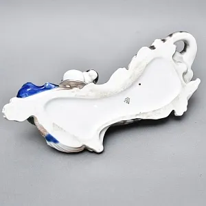 Большая! Авторская Фарфоровая статуэтка «Тигр с павлином», ROSENTHAL Германия, 1919 - 1934 годы. 