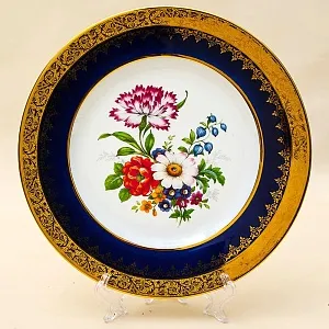 Коллекционная Тарелка «Летний Букет» Фарфор, Лимож (Limoges) Франция, середина ХХ века.