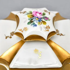 Антикварный Парфюмерный набор - три Флакона и Шкатулка, Limoges Франция, конец XIX - начало ХХ века. 