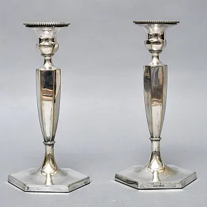 Пара Больших Антикварных Канделябров Подсвечников Silverplated, SHEFFIELD Англия начало ХХ век.