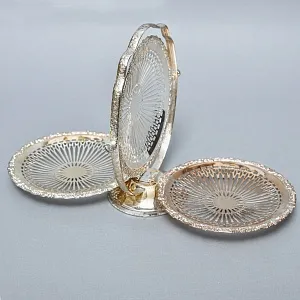 Металлическая Конфетница - Фруктовница «Этажерка» Silverplate, Sheffield Англия, 60-е гг.