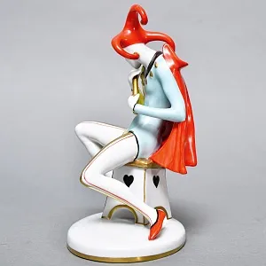 Редкая! Коллекционная Фарфоровая статуэтка «Придворный шут», GOEBEL Германия - 1986 год. 