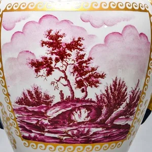 Коллекционные Парные Фарфоровые Вазы в стиле Ампир, Giulia Mangani Италия, середина ХХ века. 