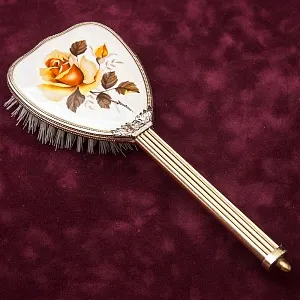 Винтажный Дамский Набор для Туалетного Столика «Желтая Роза», Франция,  середина ХХ века.