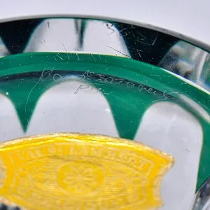 Коллекционная Хрустальная Ваза зелёного цвета, VAL SAINT LAMBERT (Вал Сант Ламберт), Бельгия.