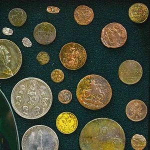 Настенное Коллекционное Панно - Картина «Монеты Российской Импении с XVIII до XX века».